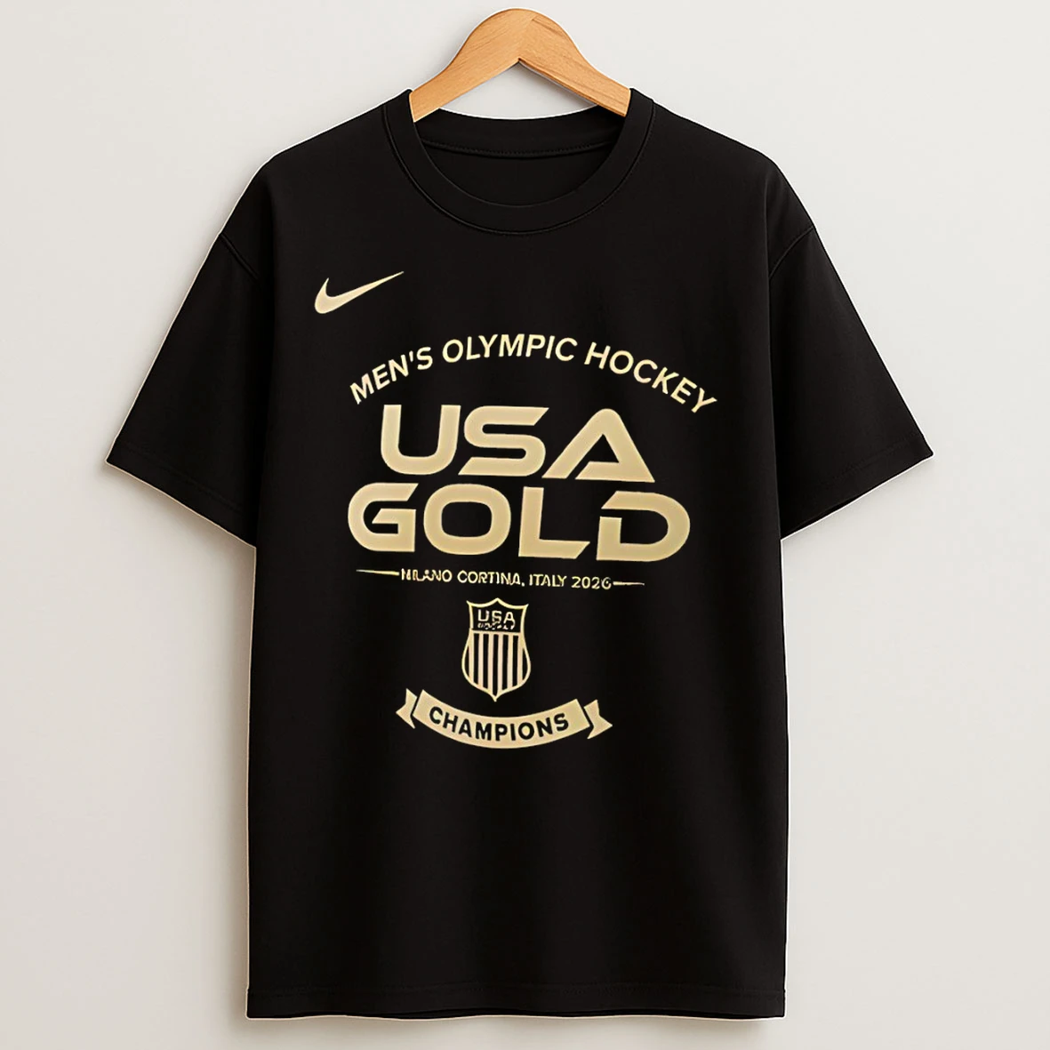 Classic Usa Hockey Mens Olympic 2026 Usa Gold Milano Cortina Italy 2026 T Shirts