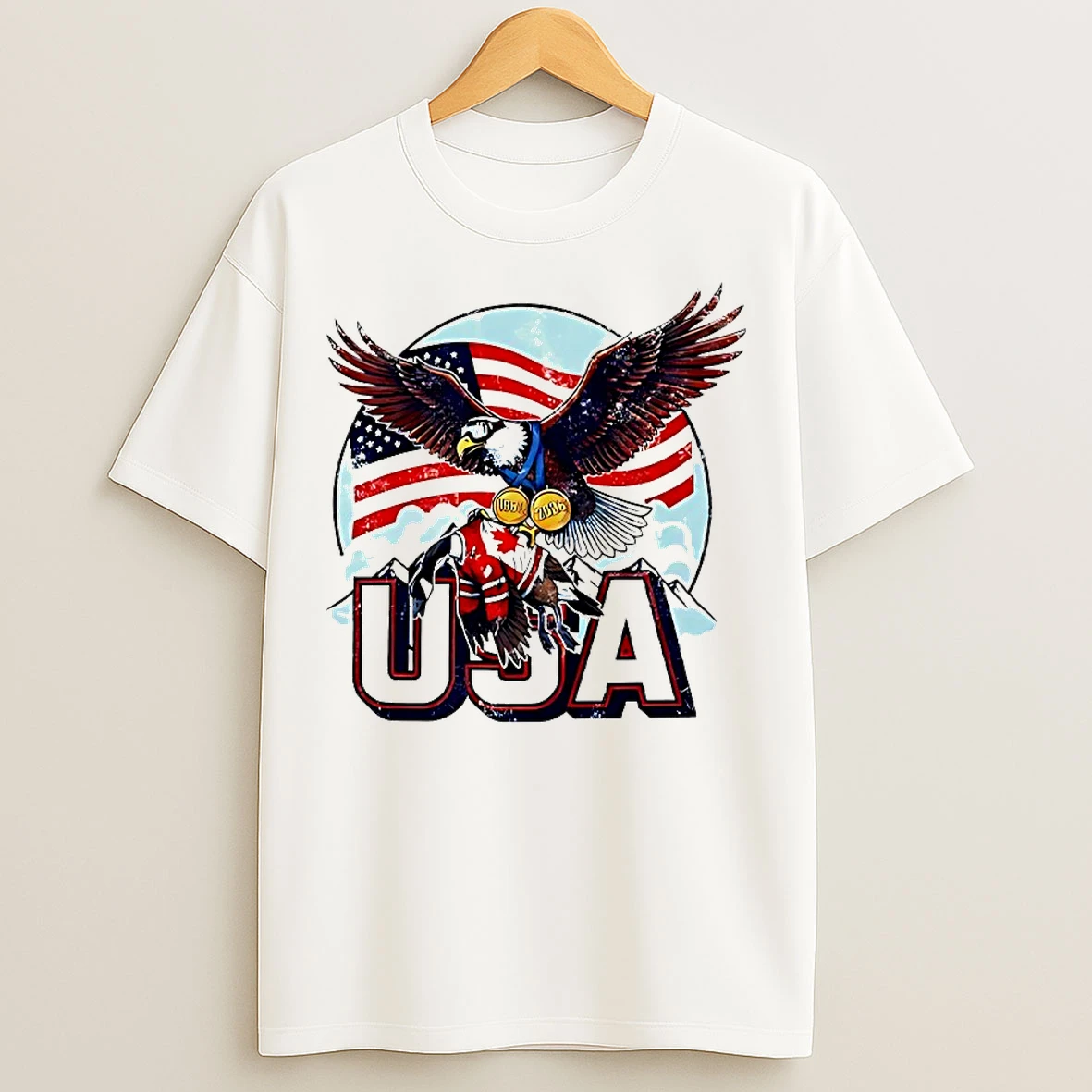 Classic Usa Ice Hockey Eagle Champions 2026 T Shirts