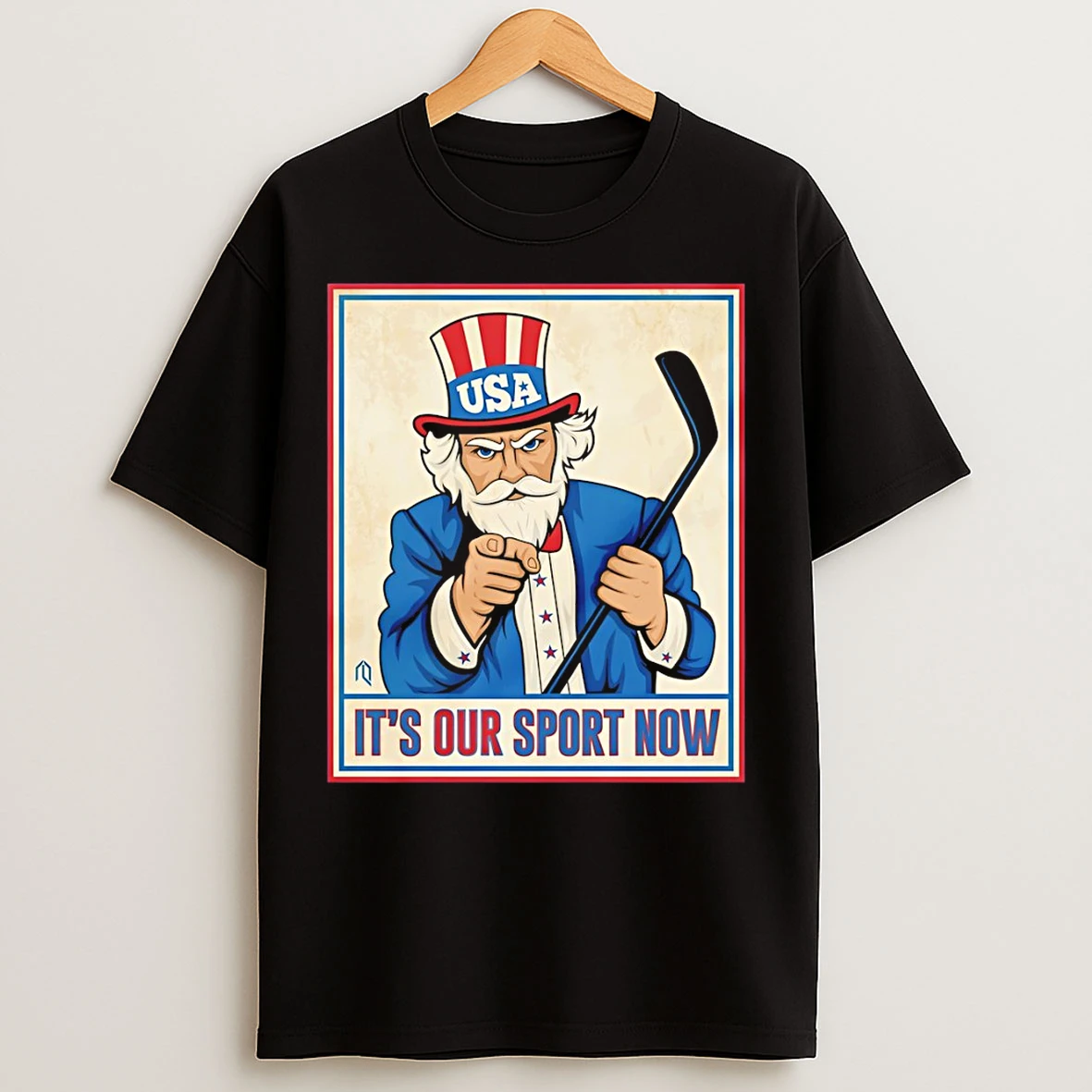 Classic Uncle Sam Usa Hockey Its Our Sport Now Olympic 2026 T Shirts