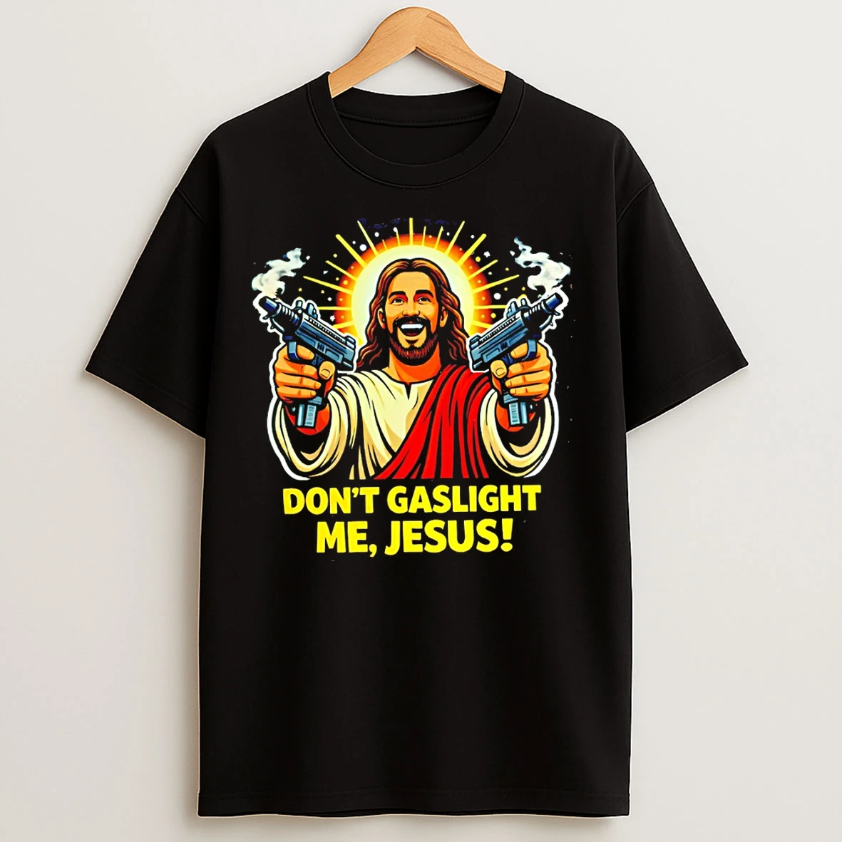 Classic Uzi Jesus Dont Gaslight Me Jesus Dungeon Crawler Carl T Shirts