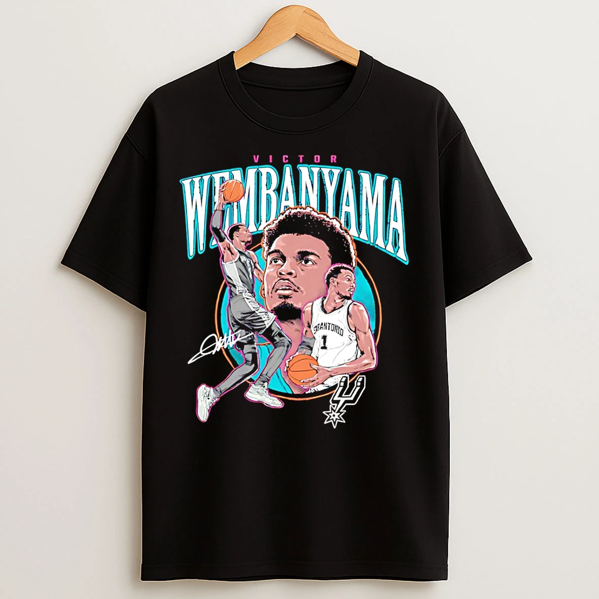 Classic Victor Wembanyama San Antonio Spurs Trio Signature T Shirts