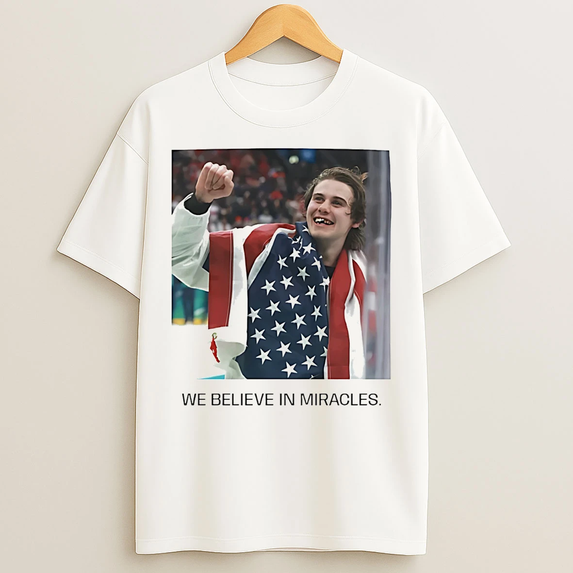 Classic We Believe In Miracles Jack Hughes Usa Hockey Champs T Shirts