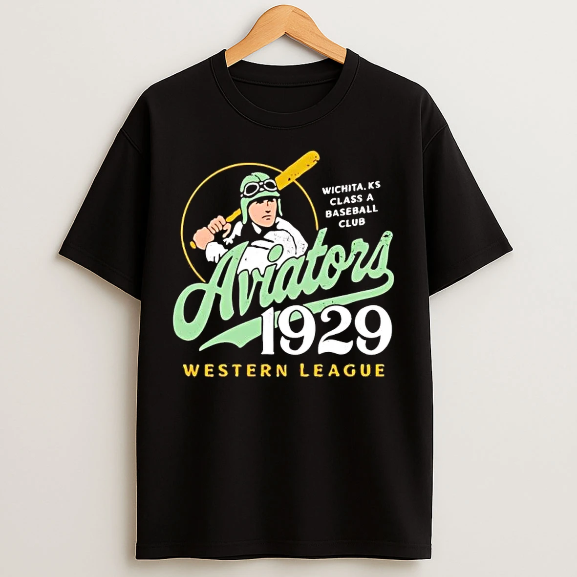Classic Wichita Aviators Baseball Club 1929 Western League T Shirts