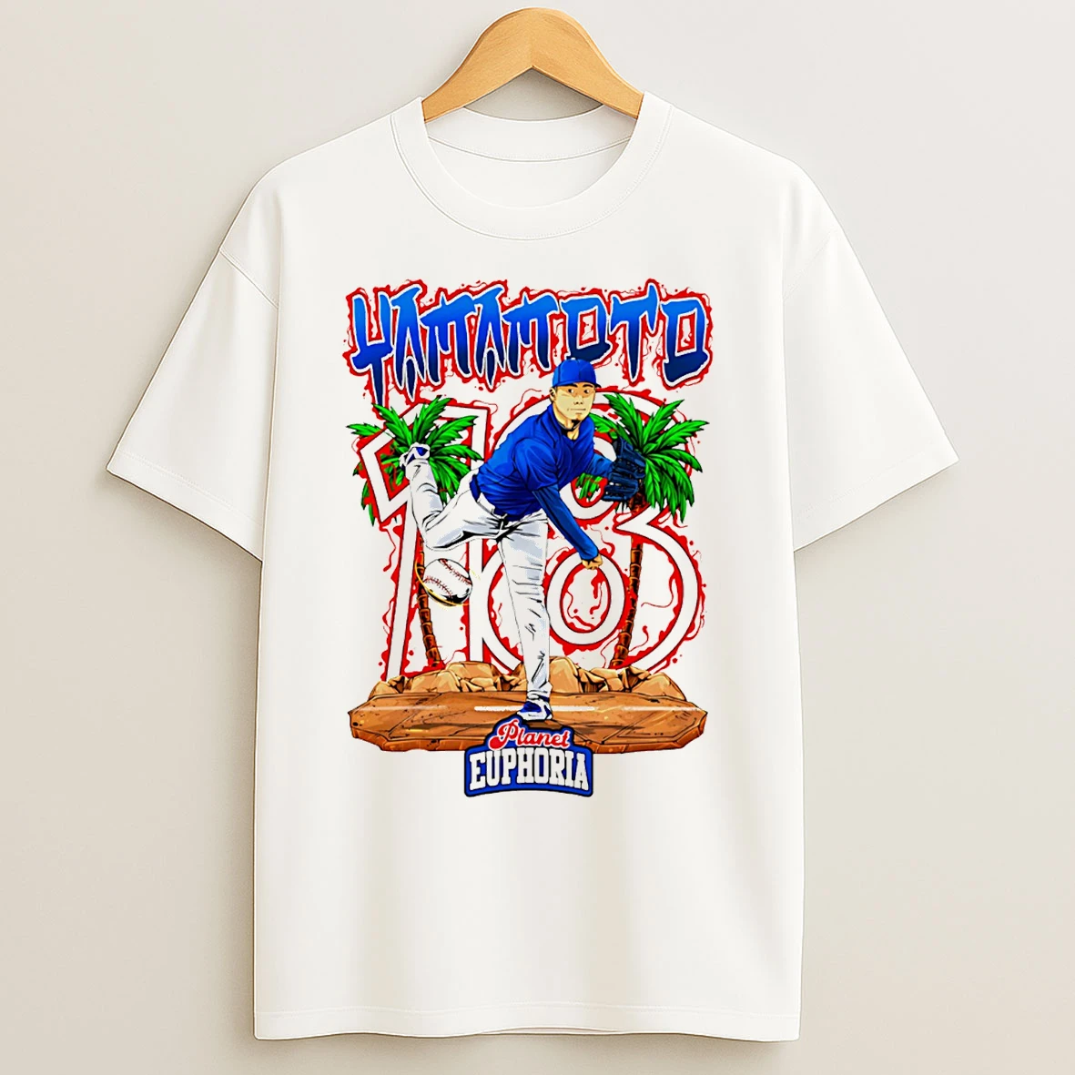 Classic Yoshinobu Yamamoto Los Angeles Dodgers Hand Drawn Artwork T Shirts