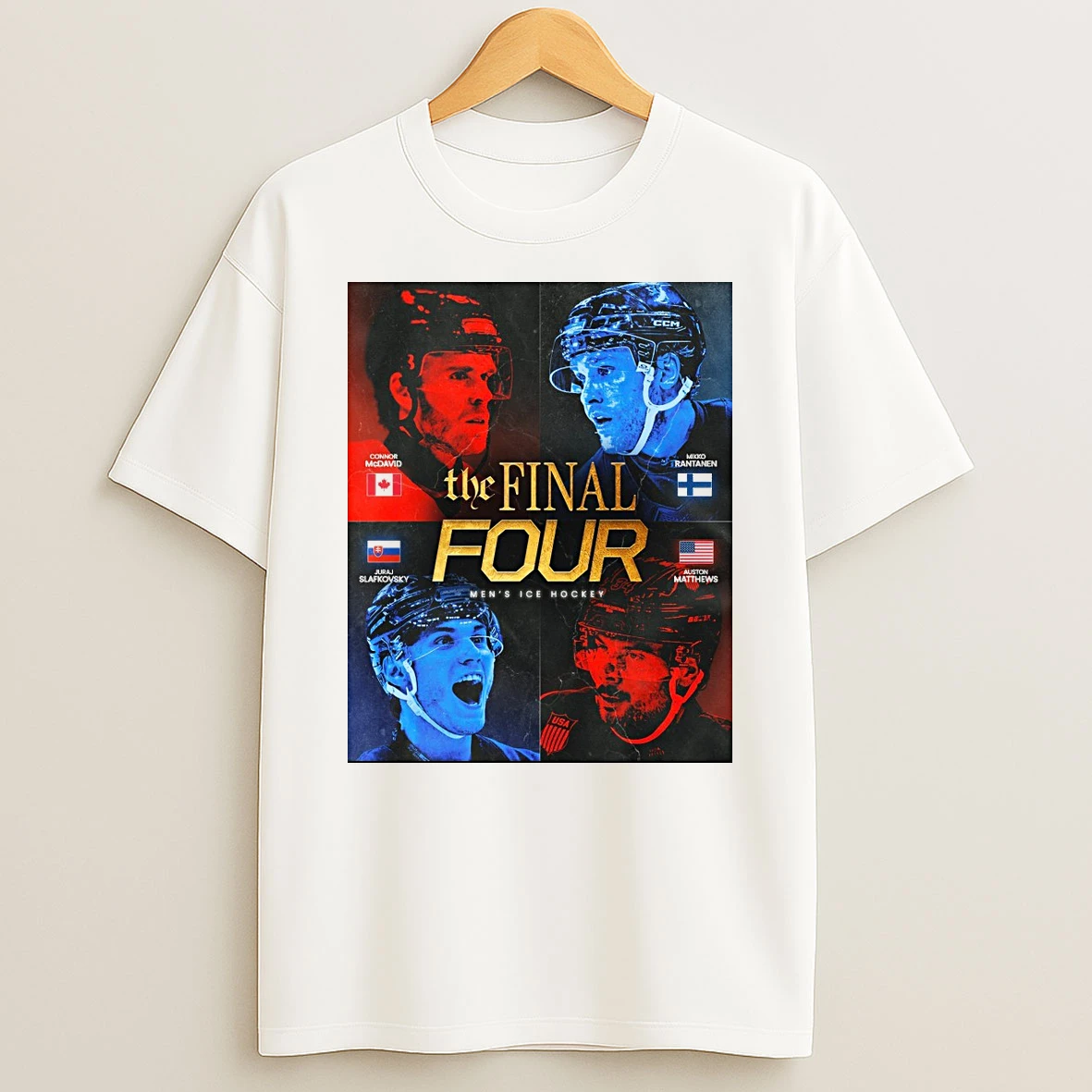Connor Mcdavid Mikko Rantanen Juraj Slafkovsky Auston Matthews The Final Four Mens Ice Hockey Shirts