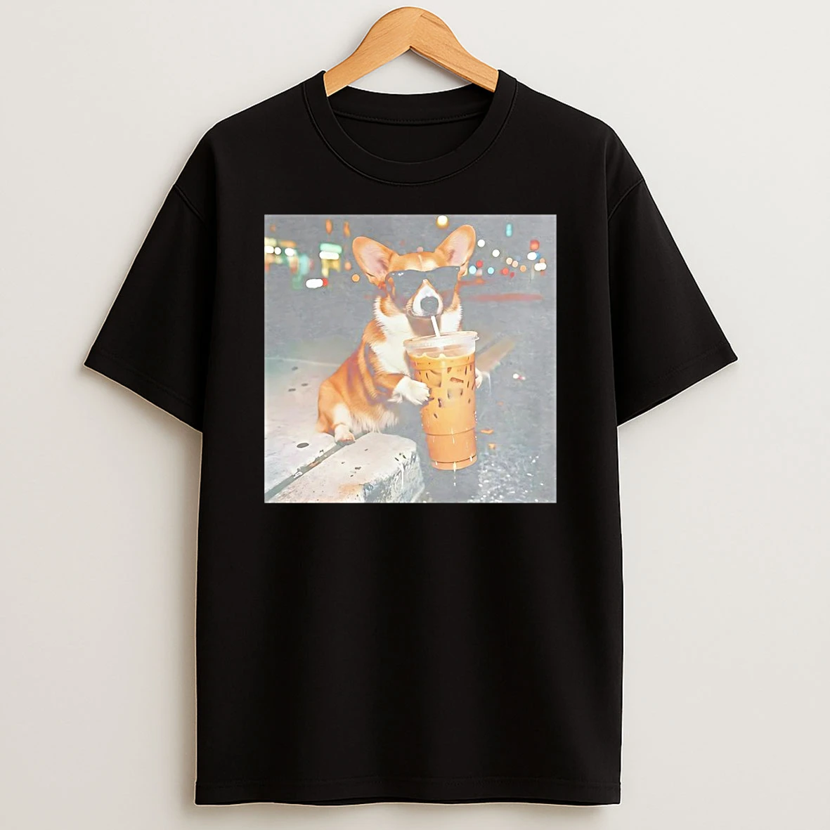 Corgi Drinking Iced Coffee Shirts