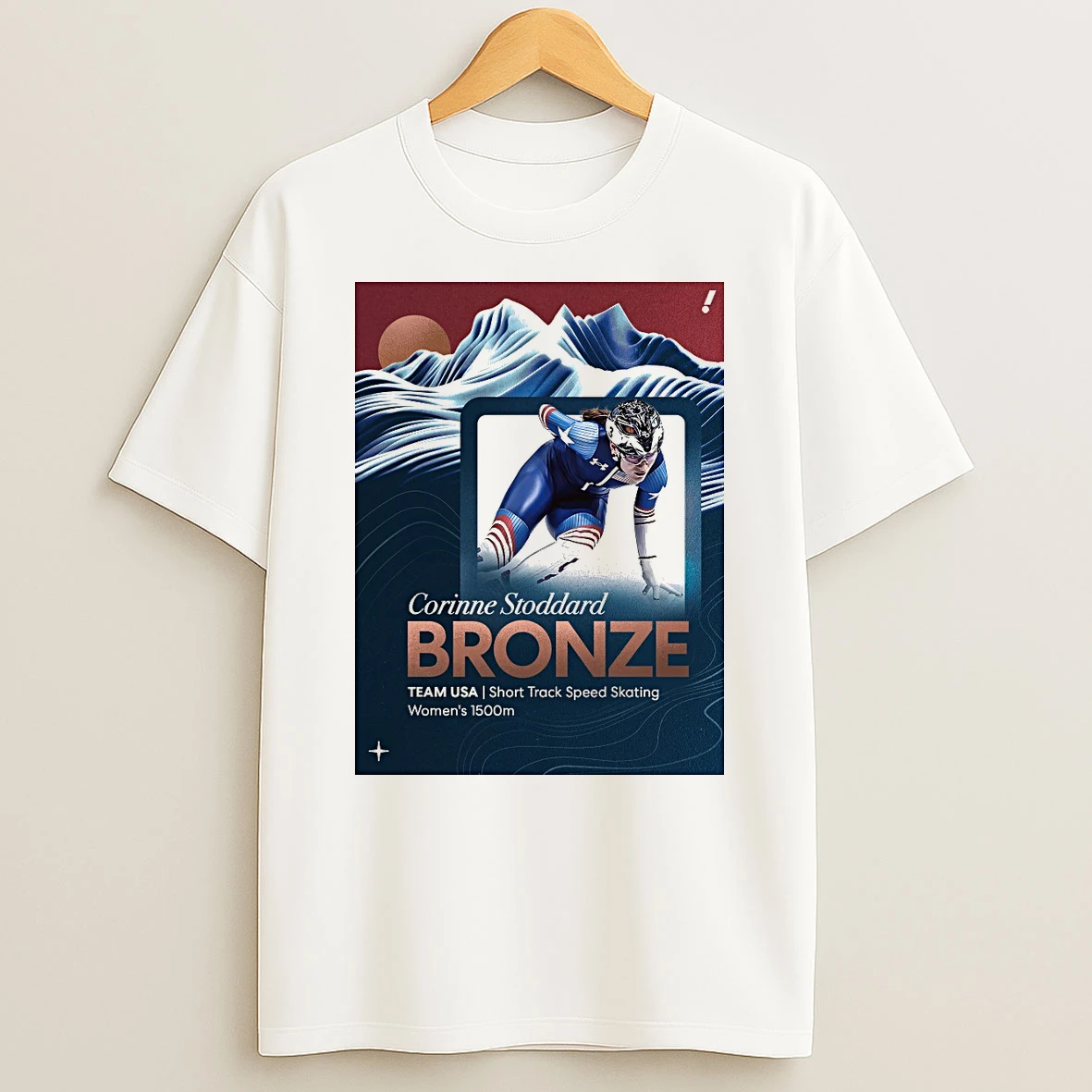 Corinne Stoddard Bronze Team Usa Short Track Speed Skating Womens 1500m Shirts