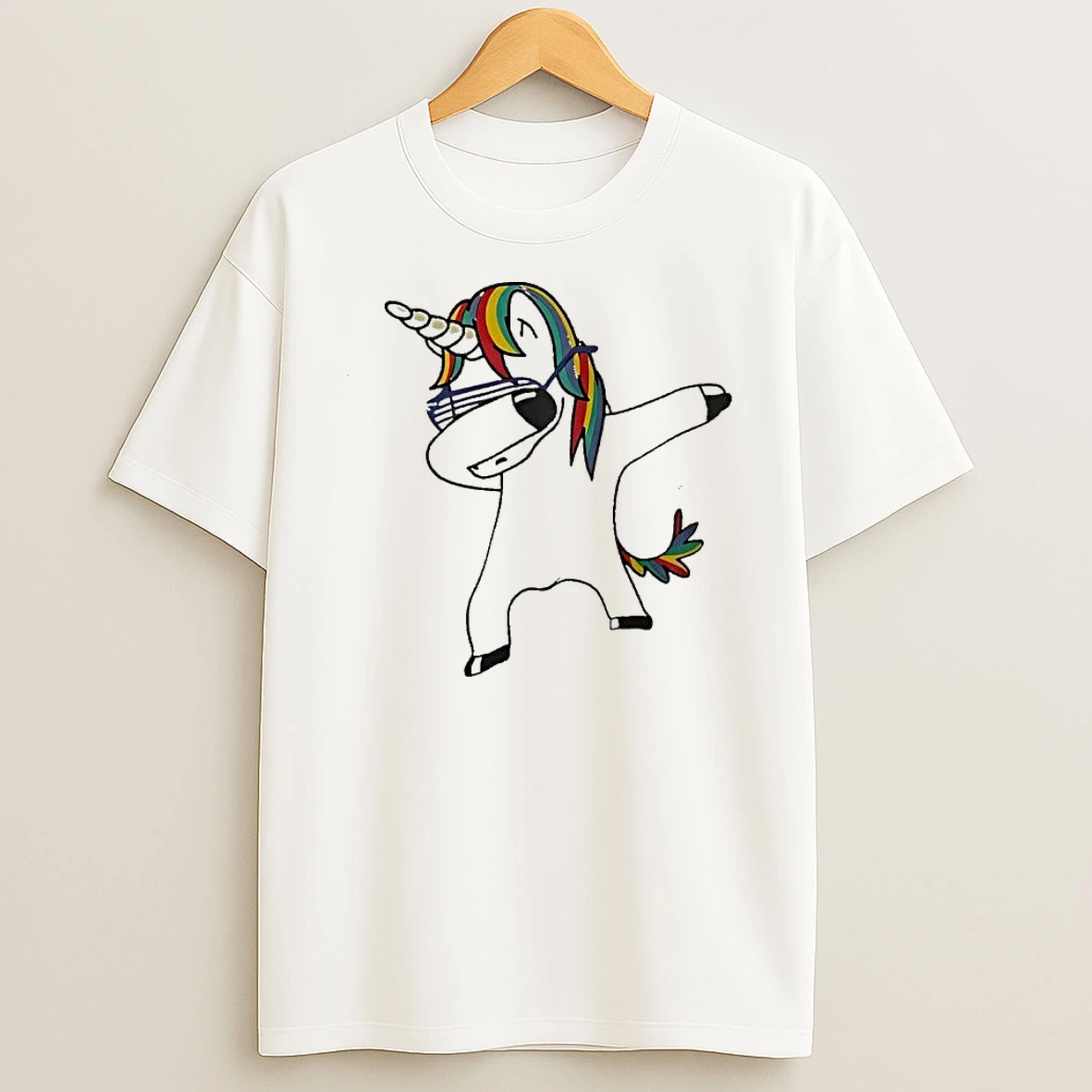Dabbing Unicorn With Rainbow Hair And Shutter Shades Shirts