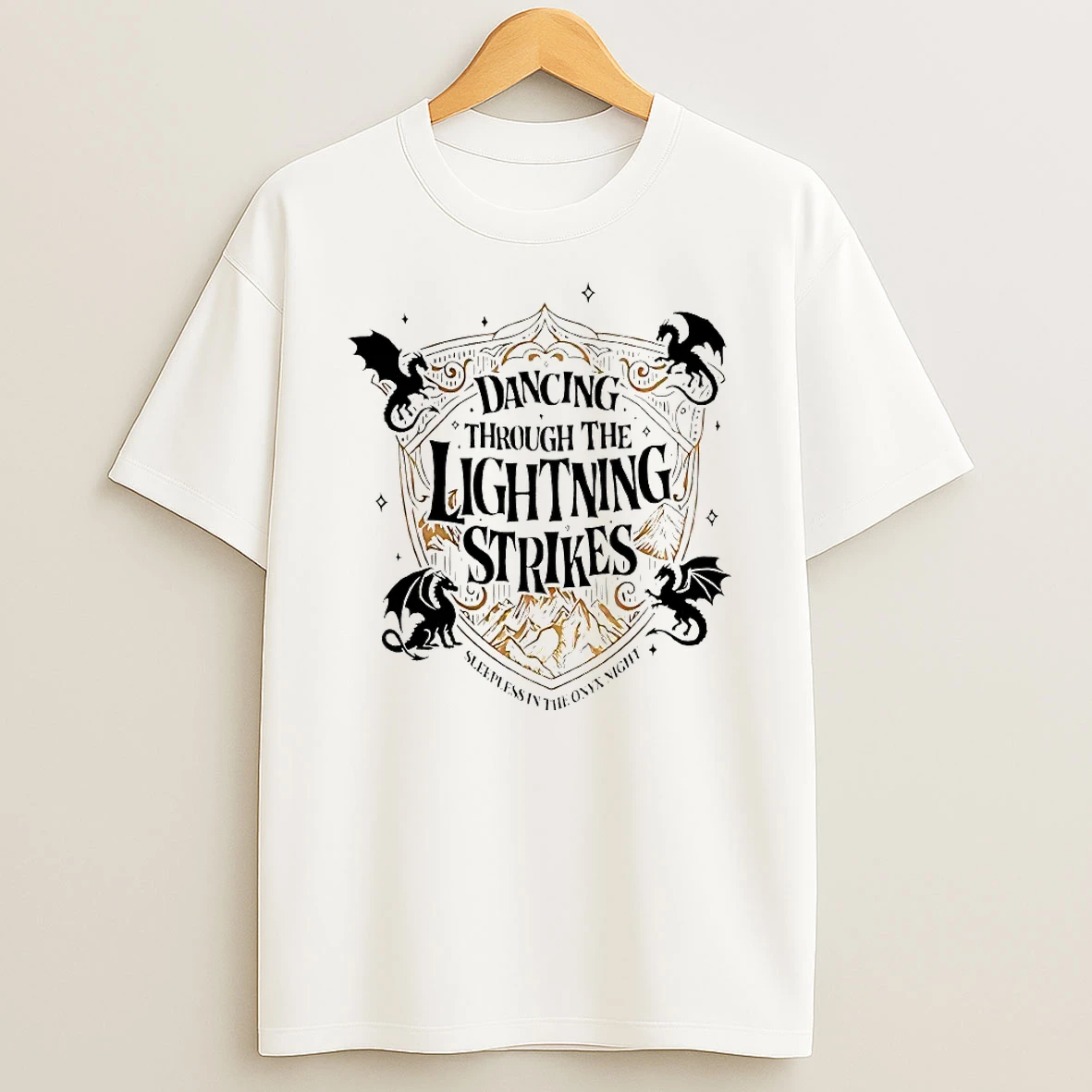 Dancing Through The Lightning Strikes Sleepless In The Onyx Night Shirts