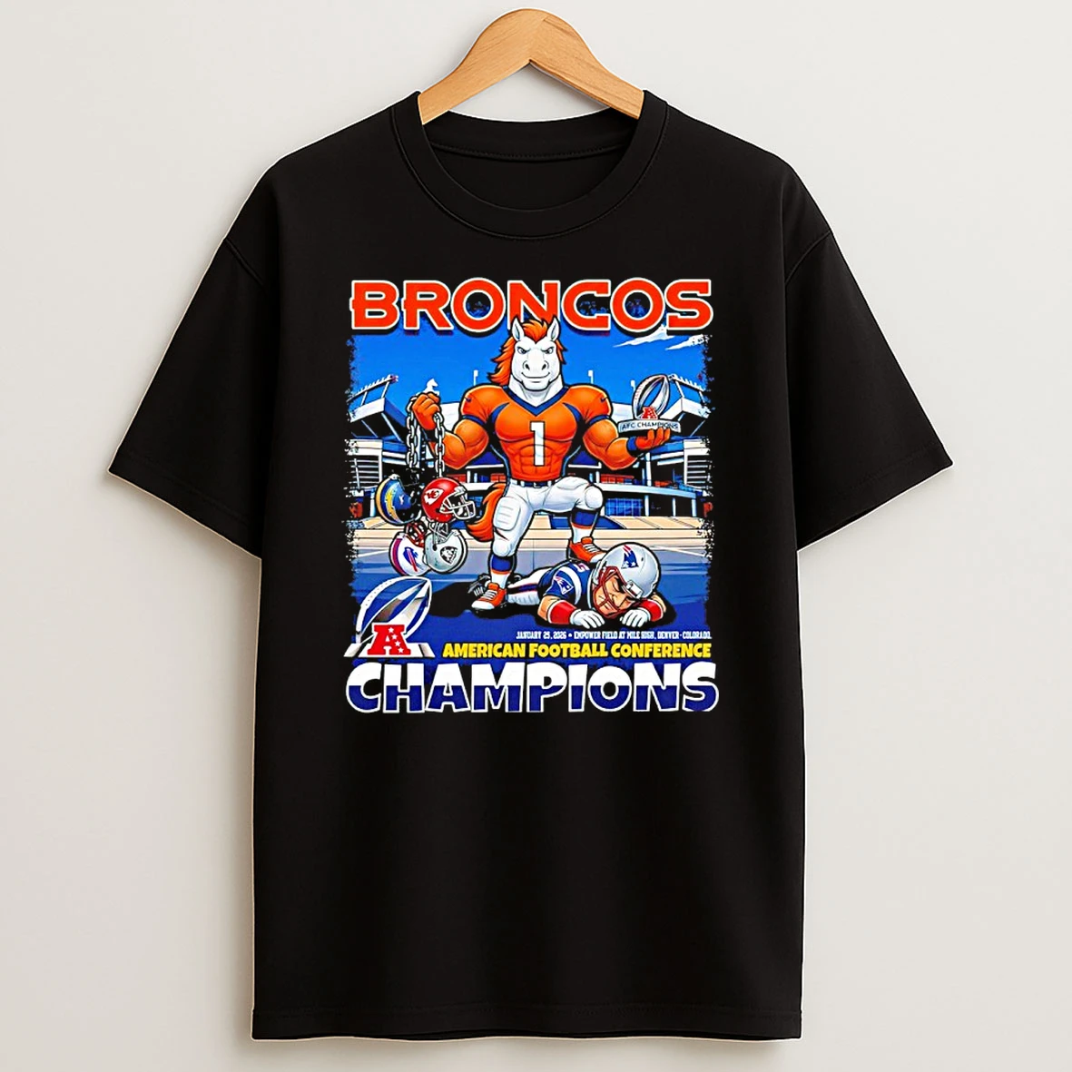 Denver Broncos American Football Conference Champions 2026 Mascot Shirts