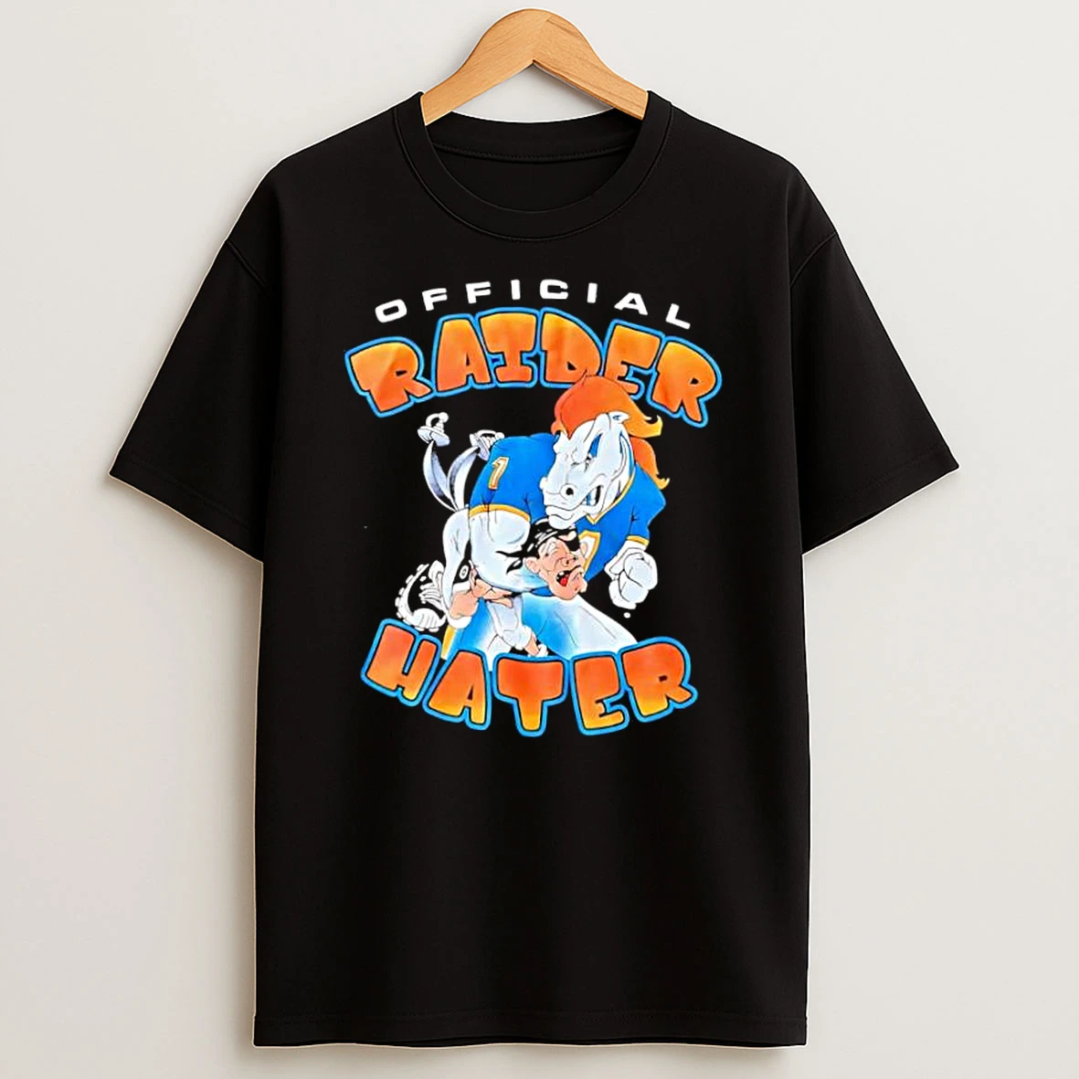 Denver Broncos Mascot Bronco Crushing Las Vegas Raider Hater Shirts