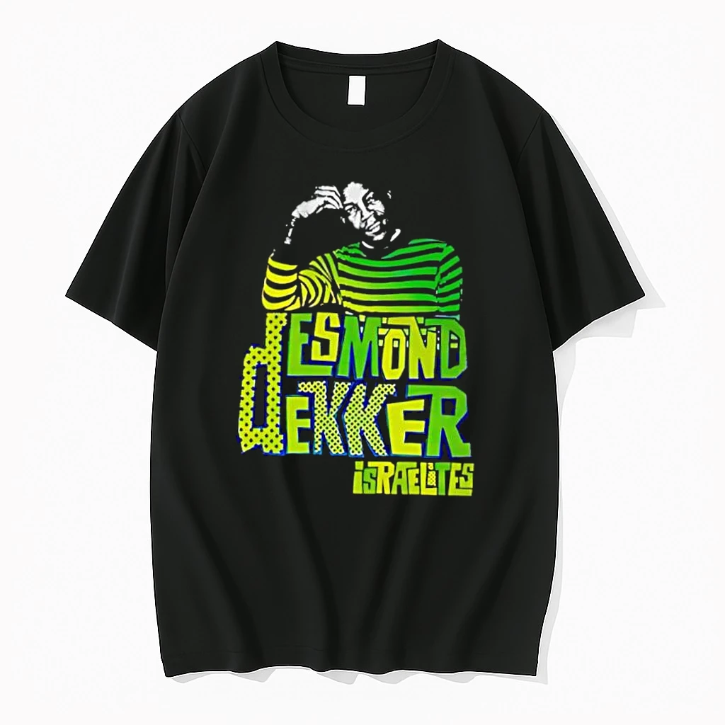 Desmond Dekker Israelites Portrait Green And Yellow Striped Shirts