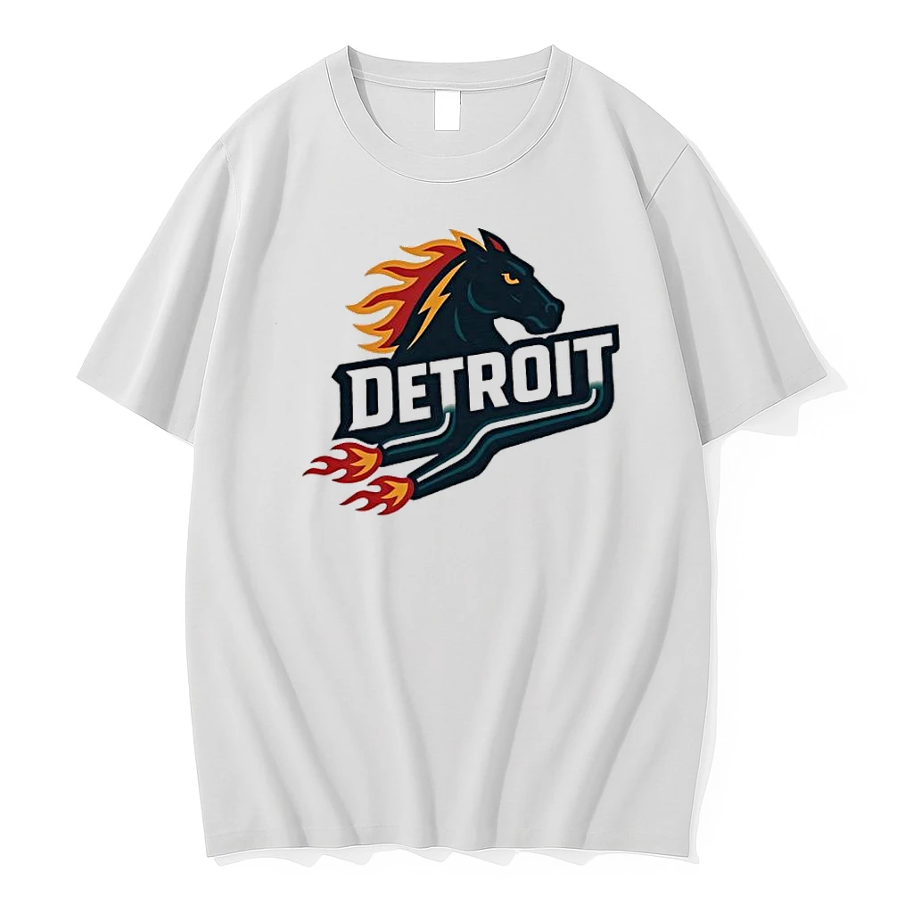 Detroit Flaming Horse Head Racing Shirts