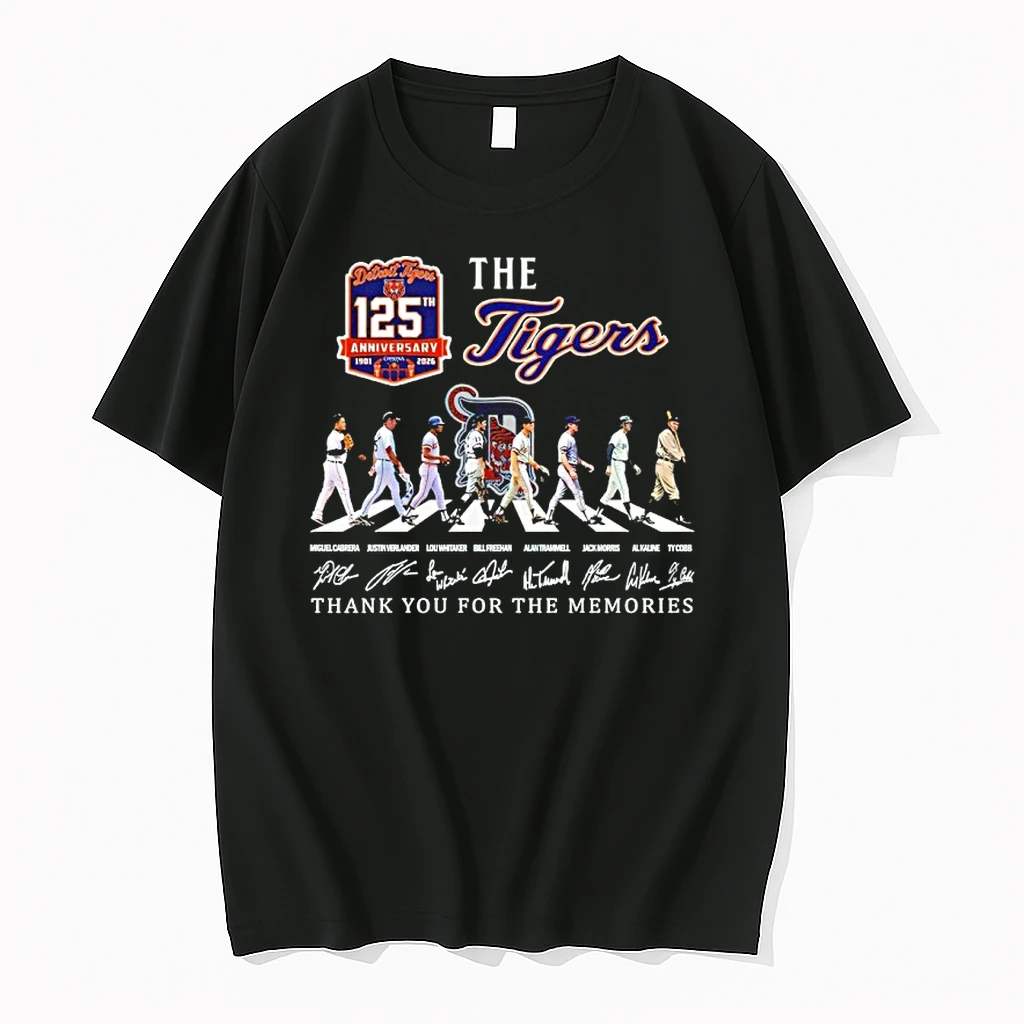 Detroit Tigers 125th Anniversary Thank You For The Memories Signature Abbey Road Shirts