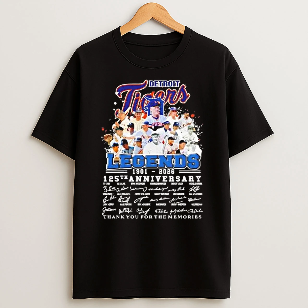Detroit Tigers Legends 1901 2026 125th Anniversary Signature Shirts