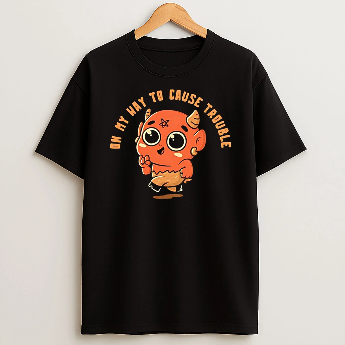 Devil On My Way To Cause Trouble Cartoon Shirts