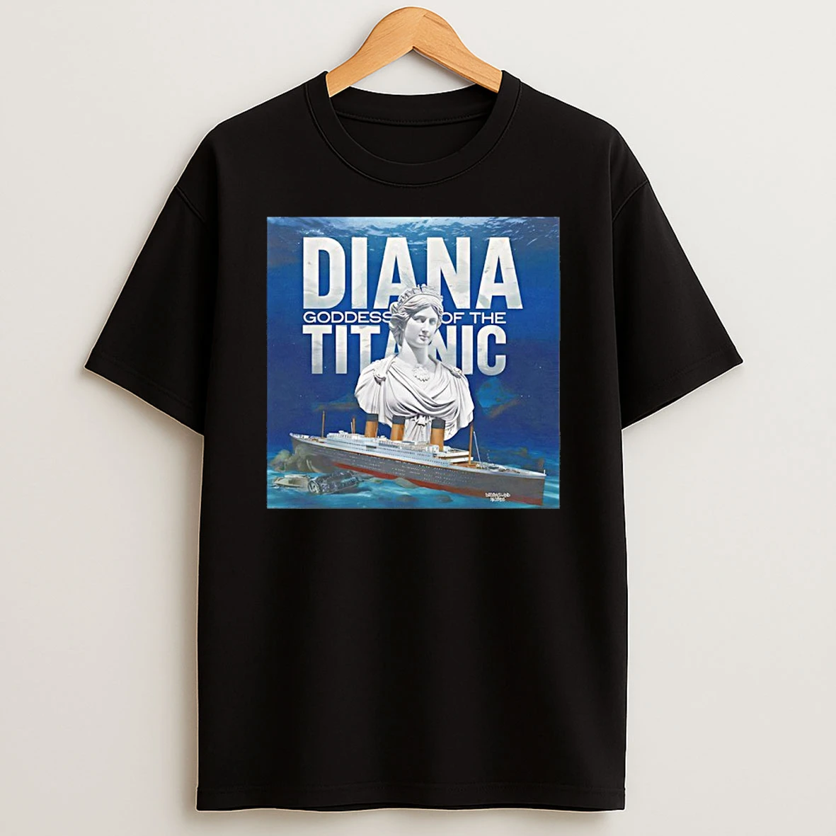 Diana Titanic Statue Ocean Scene Graphic Shirts