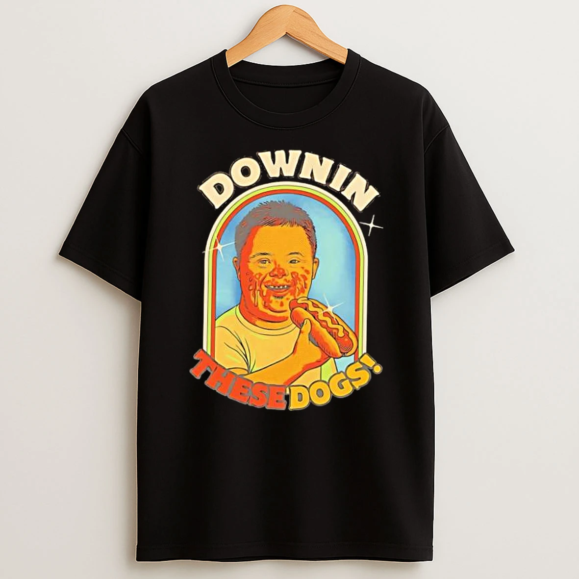 Downin These Dogs Funny Hot Dog Eating Meme Shirts