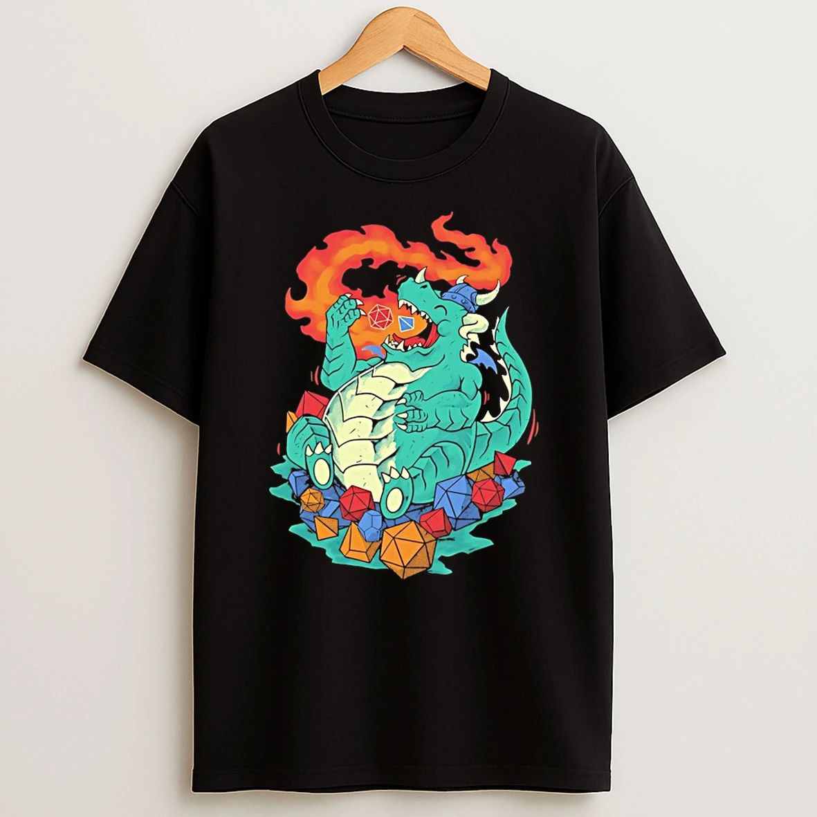 Dragon Eating Dice Hungry For Crits Shirts
