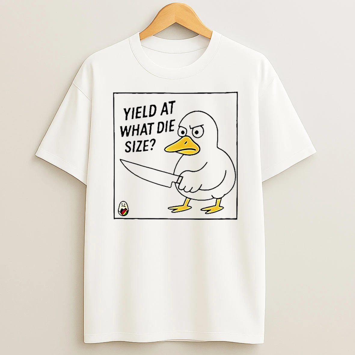 Duck Holding A Knife Yield What Die Size Woman Shirts