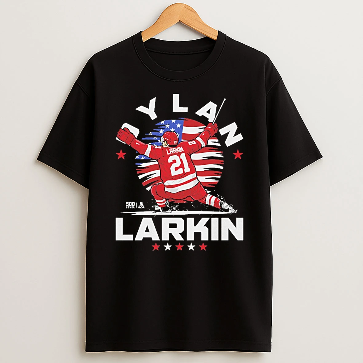 Dylan Larkin Detroit Red Wings Hockey Usa Flag Celebration Shirts