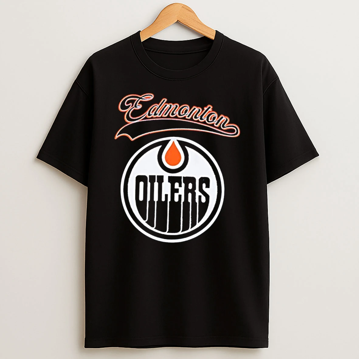 Edmonton Oilers Hockey Team Circular Logo Sports Fan Shirts