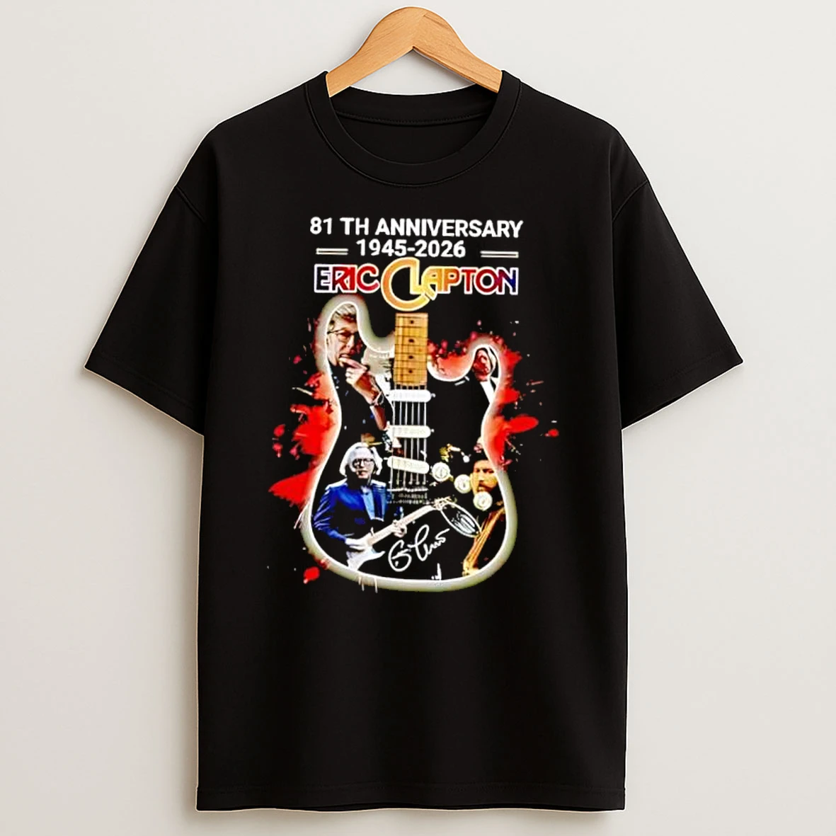 Eric Clapton 81st Anniversary 1945 2026 Signature Guitar Shirts