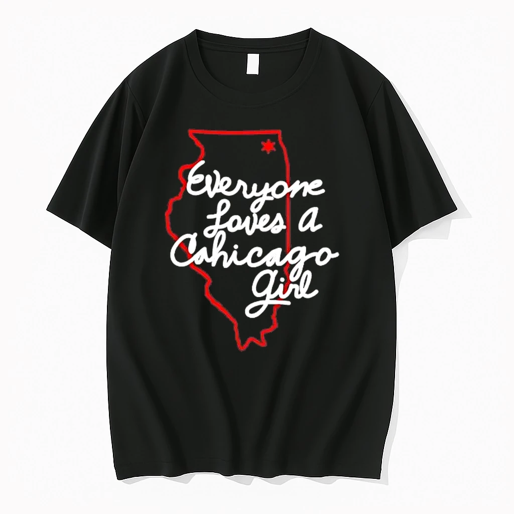 Everyone Loves A Chicago Girl Illinois Map Shirts