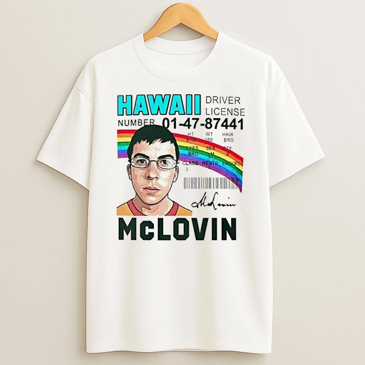 Fogell Hawaii Driver License Mclovin Shirts