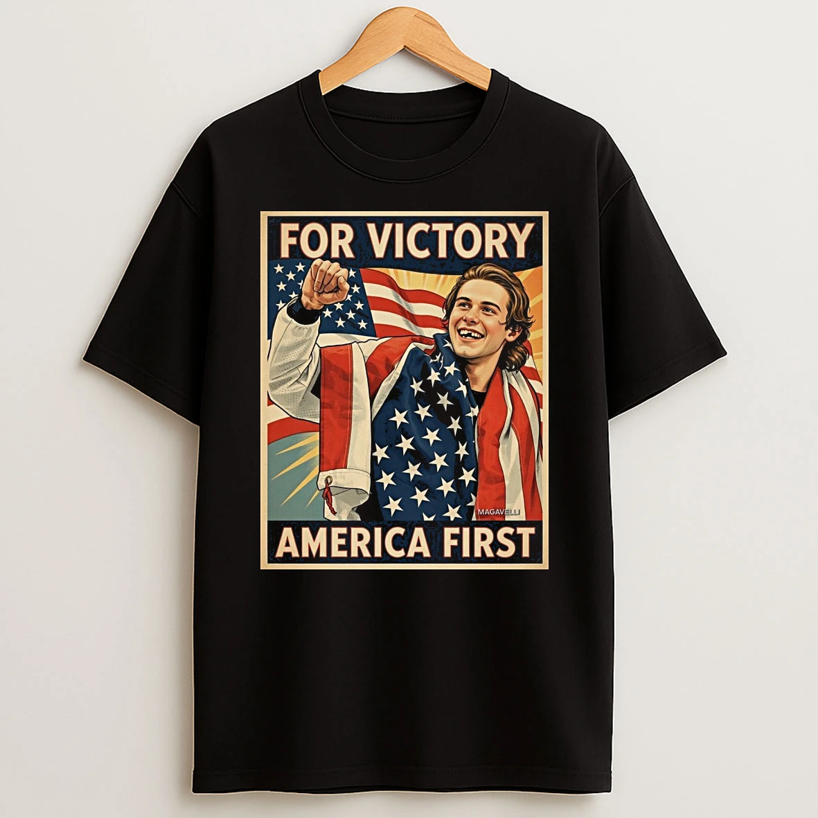 For Victory America First Jack Hughes Usa Hockey Retro Shirts