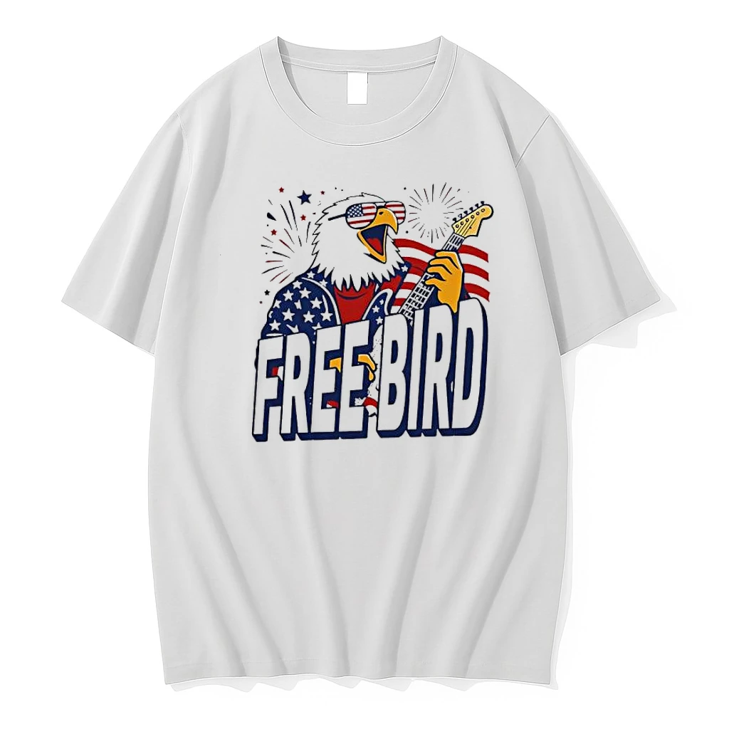 Free Bird Eagle Patriot American Flag Electric Guitar Shirts