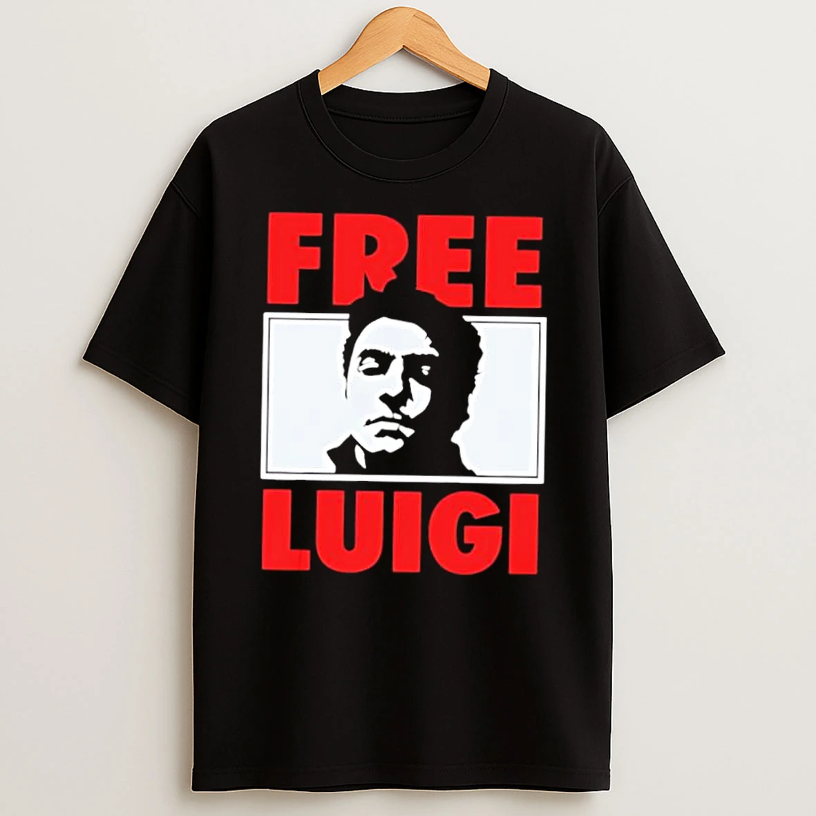 Free Luigi Black And White Male Portrait Graphic Shirts