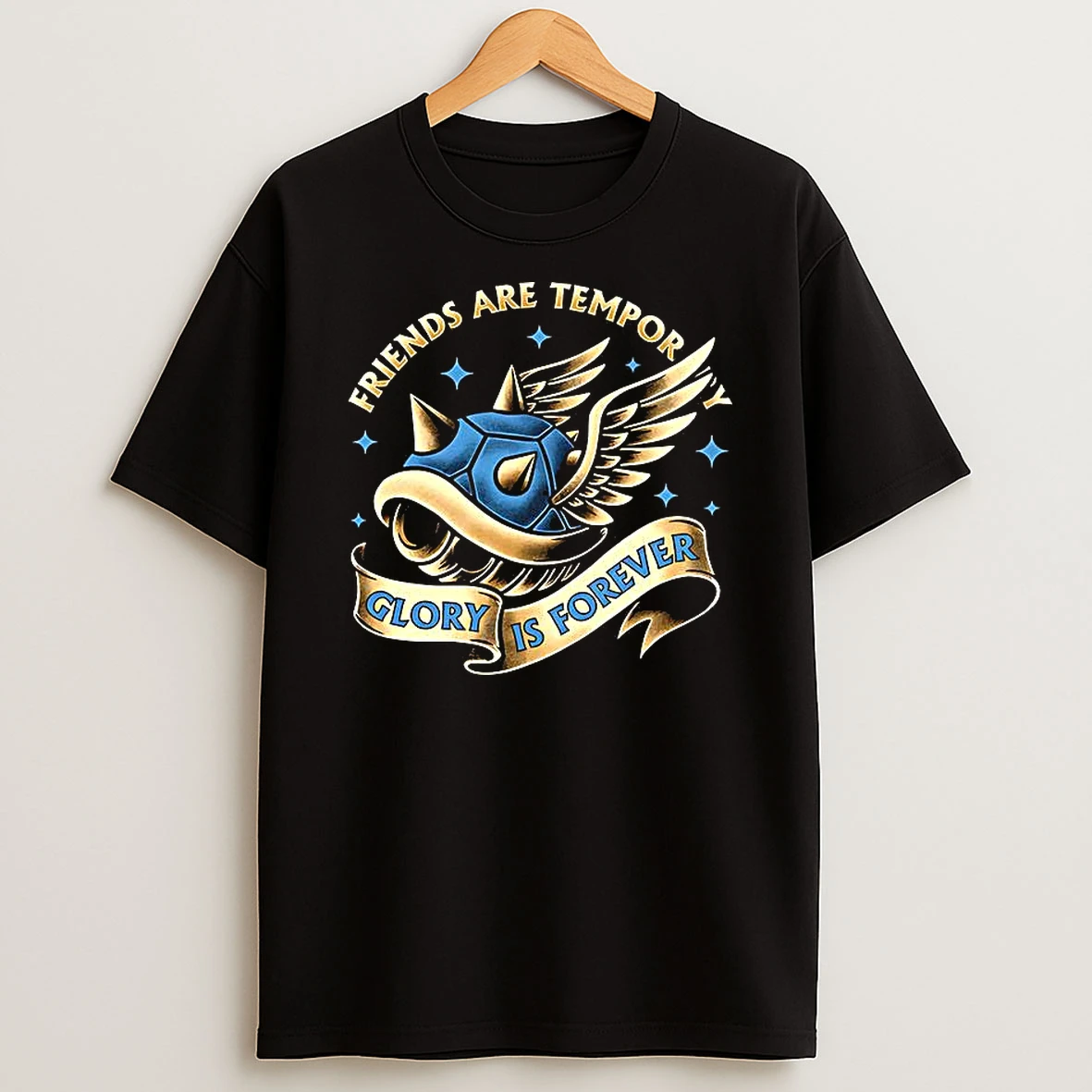 Friends Are Tempor Glory Is Forever Winged Turtle Shell Classic Video Game Woman Shirts