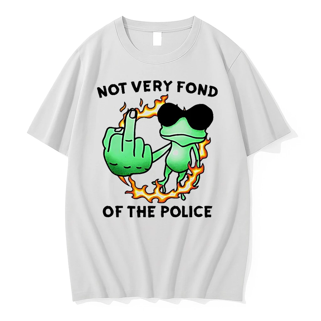 Frog Middle Finger Not Very Fond Of The Police Shirts