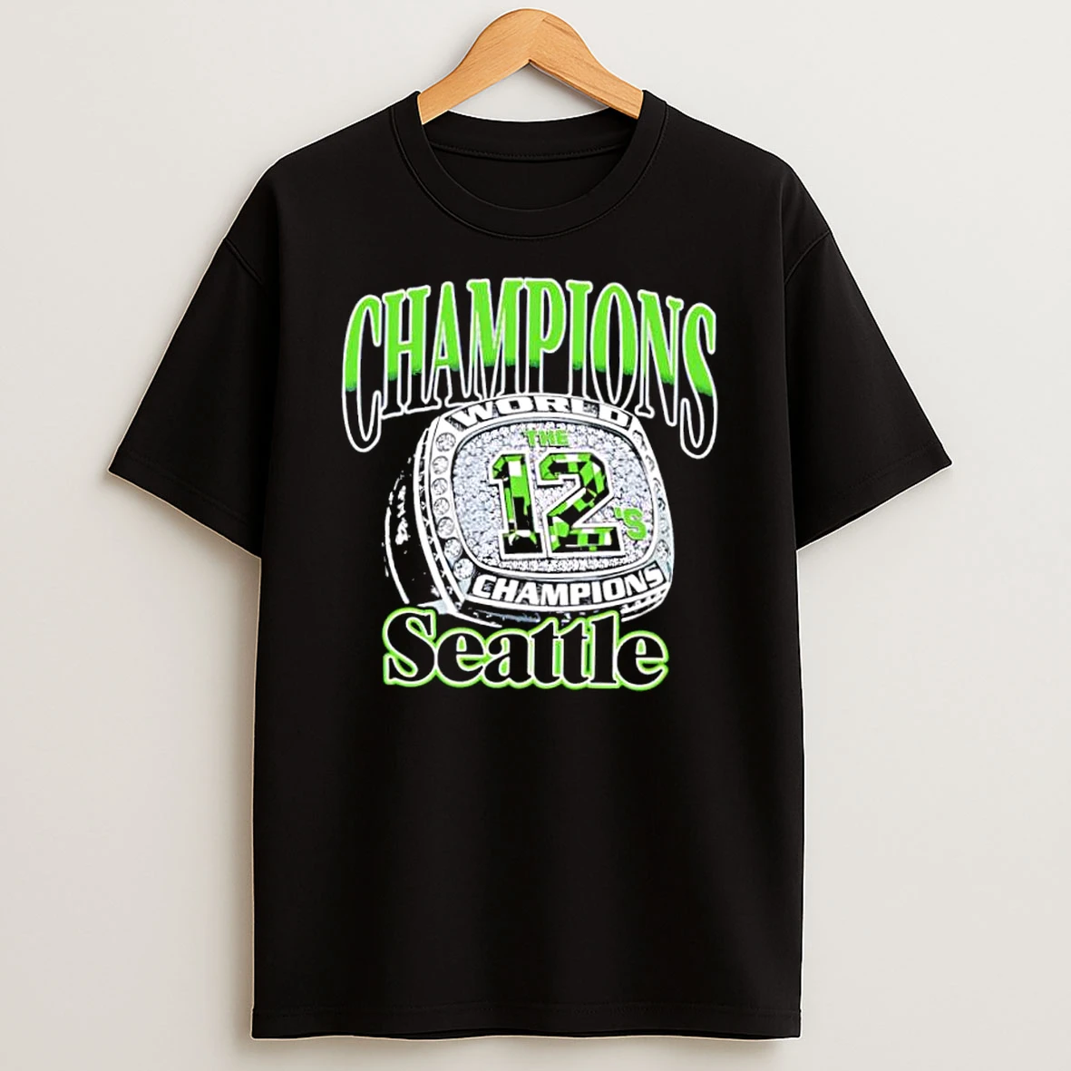 Funny Champions World The 12s Champions Seattle Diamond Super Bowl Ring Shirts