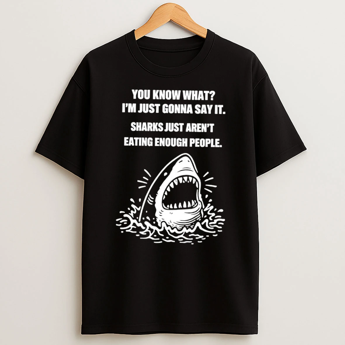 Funny Great White Shark Jumping Out Water Eating People Shirts