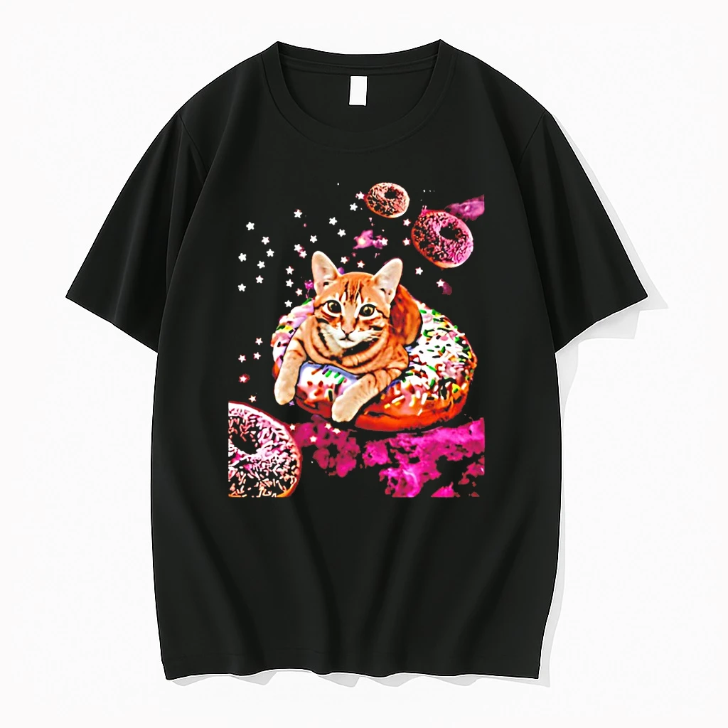 Galaxy Cat Riding Through The Cosmos On A Donut Shirts