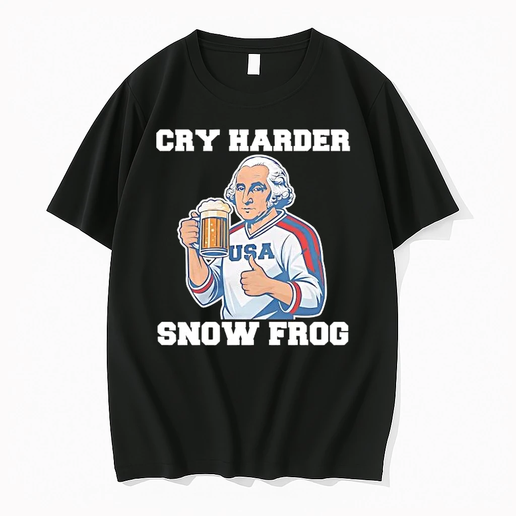 George Washington Drinking Beer Cry Harder Snow Frog Usa Hockey Shirts