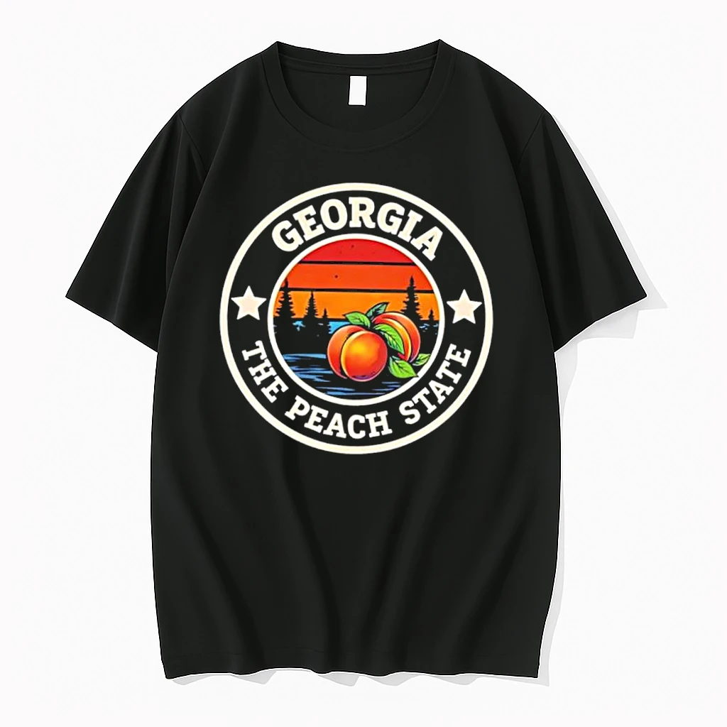 Georgia The Peach State Sunset Vintage Badge Fruit Nature Shirts