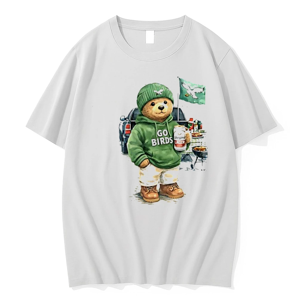 Go Birds Philadelphia Eagles Football Bear Drinking Yuengling Lager Beer Tailgate Shirts