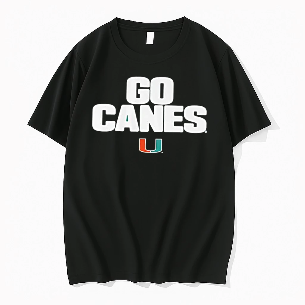 Go Canes Miami Hurricanes Orange Green Logo Shirts