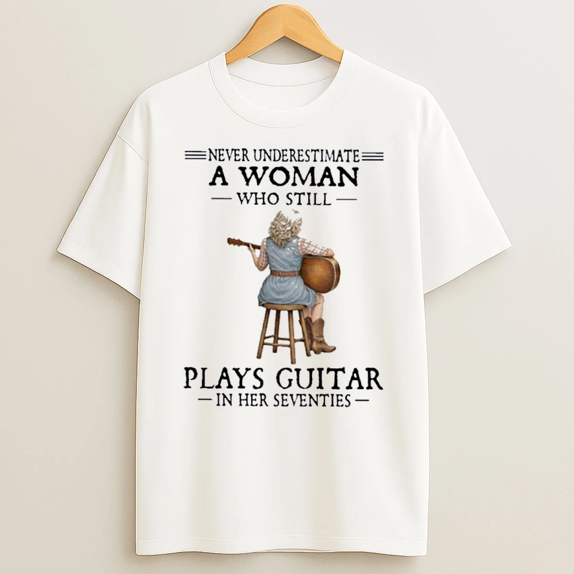 Grandma Never Underestimate A Woman Who Still Plays Guitar In Her Seventies Shirts