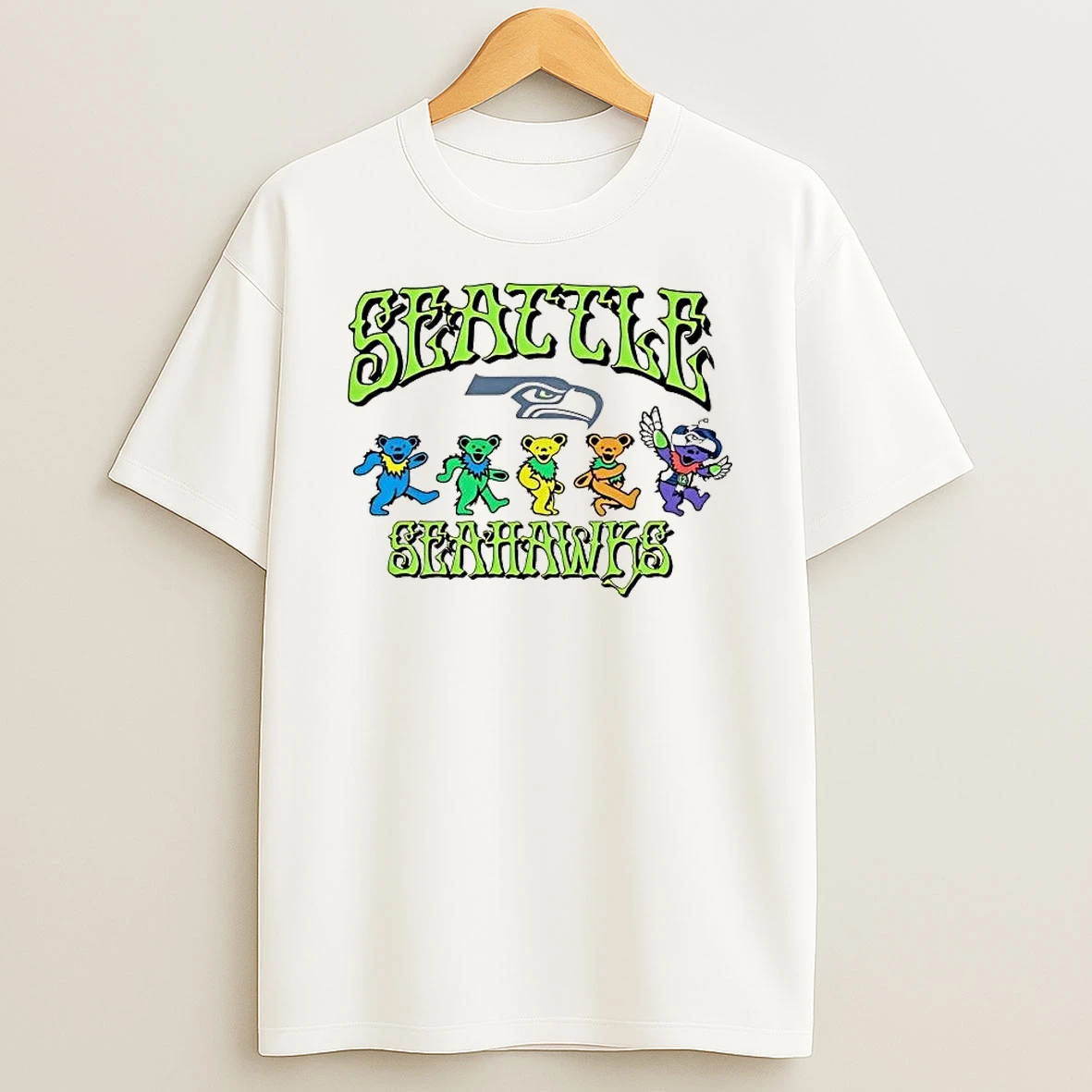 Grateful Dead Dancing Bears Seattle Seahawks Super Bowl Lx Tee Shirts