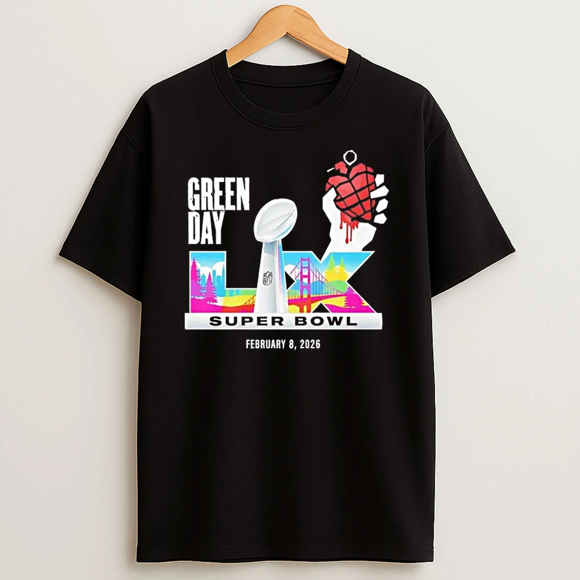Green Day Super Bowl Lx 2026 Feb 8 2026 Shirts