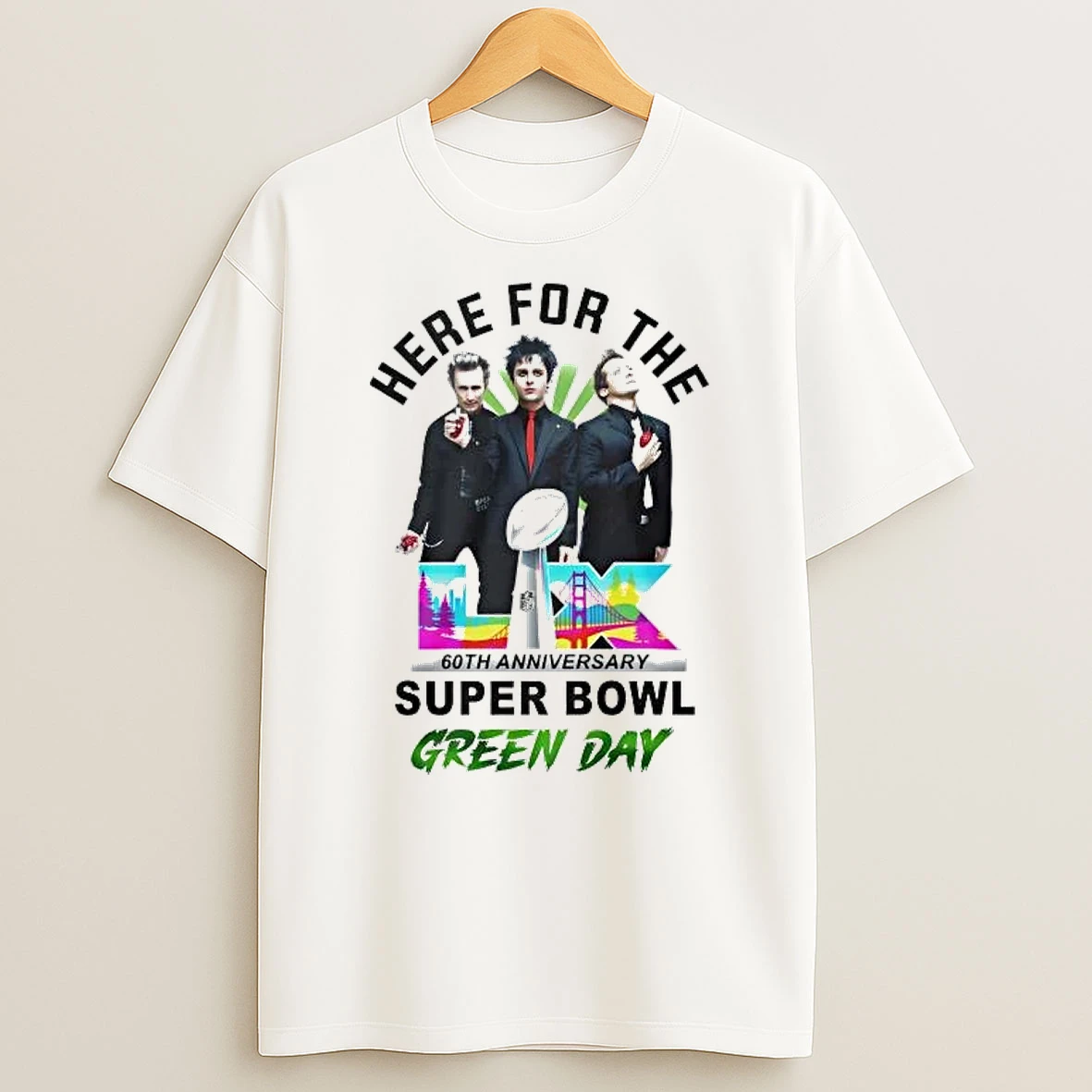 Green Day Here For The Super Bowl Lx 2026 60th Anniversary Shirts