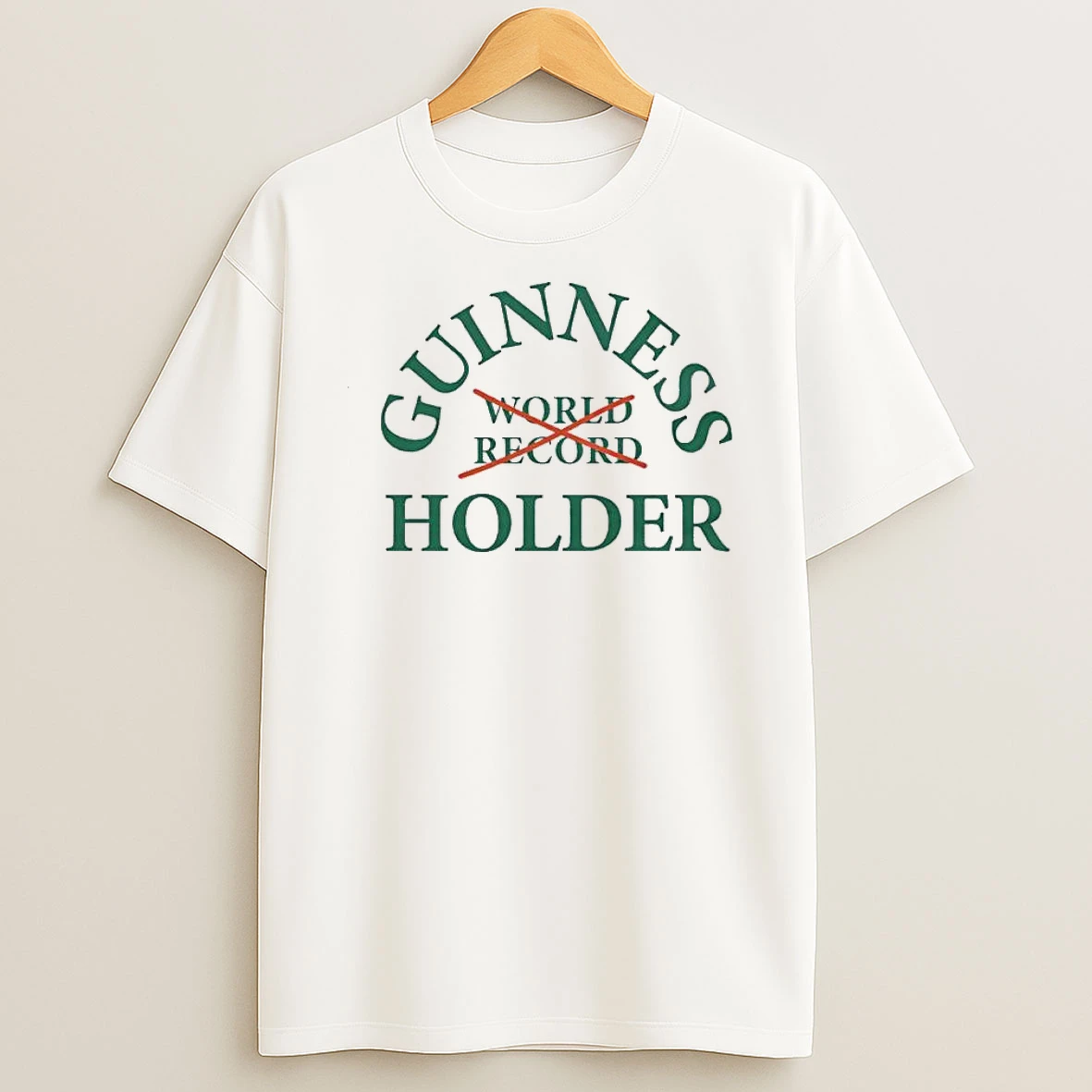 Guinness World Record Holder Green Typography Crossed Shirts
