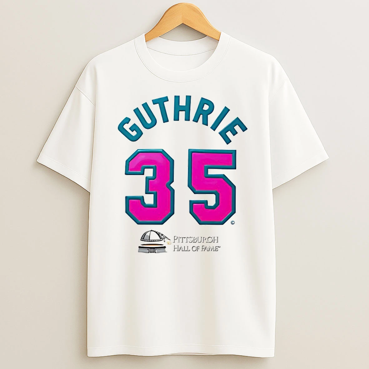 Guthrie 35 Pittsburgh Hall Of Fame Shirts