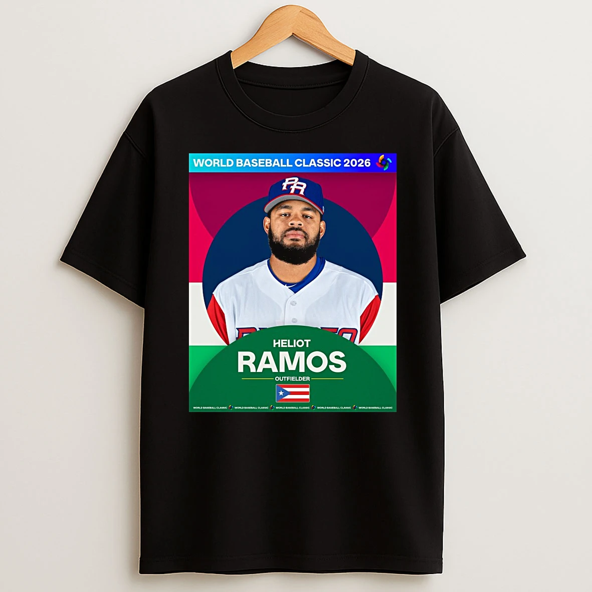 Heliot Ramos Outfielder Team Puerto Rico 2026 World Baseball Classic Shirts