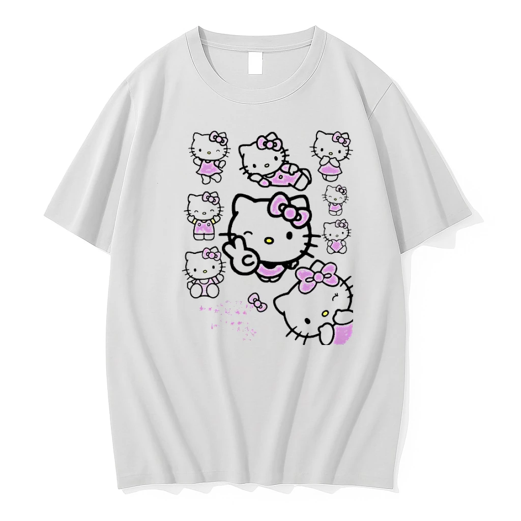 Hello Kitty Pink Bow Multiple Poses Aesthetic Shirts
