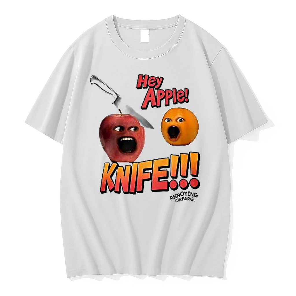 Hey Apple Knife Annoying Orange Meme Woman Shirts